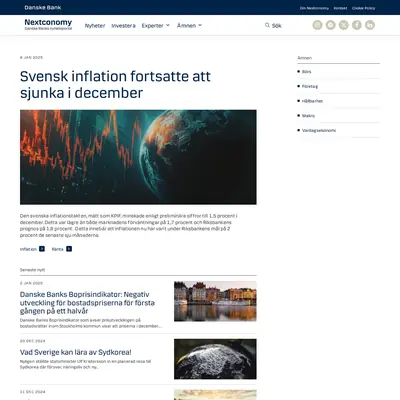 Nextconomy.se startsida 2025