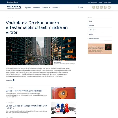 Nextconomy.se startsida 2026