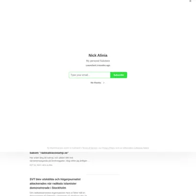 nickalinia.se startsida 2024