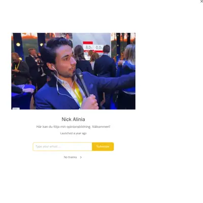 nickalinia.se startsida 2025