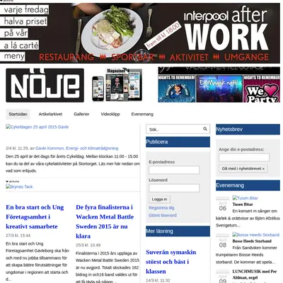 Nöjesmagasinet startsida 2015