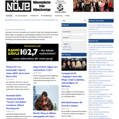 Nöjesmagasinet startsida 2019