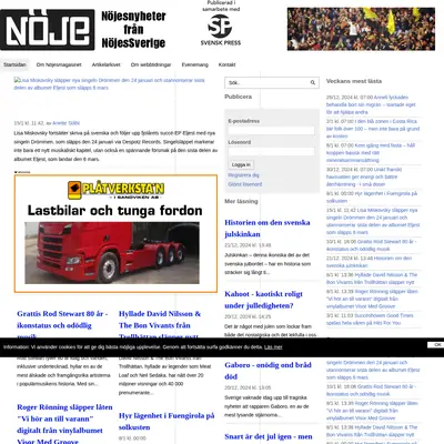 Nöjesmagasinet startsida 2025