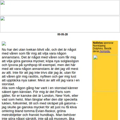NOLLELVA startsida 2000