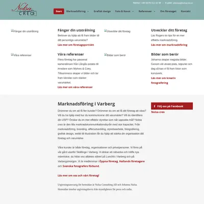 www.nolsacreo.se startsida 2021