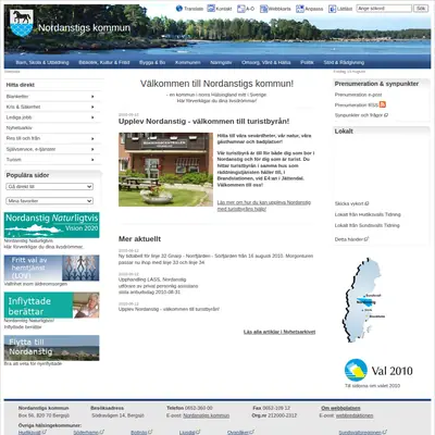 Nordanstigs Tidning startsida 2010