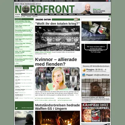 Nordfront TV startsida 2013