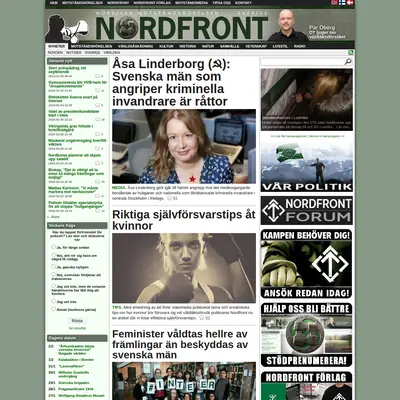 Nordfront TV startsida 2016