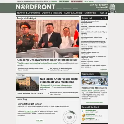 Nordfront TV startsida 2024
