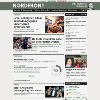 Nordfront TV startsida 2026