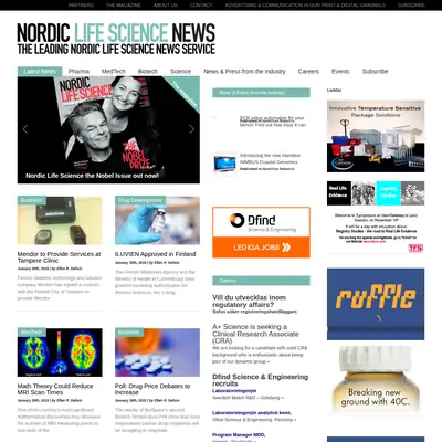 Nordic Life Science startsida 2015