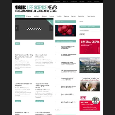 Nordic Life Science startsida 2016