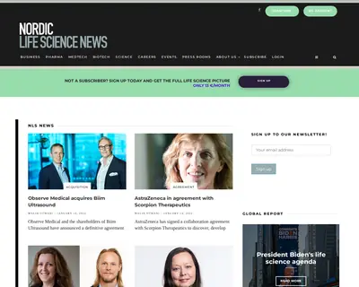 Nordic Life Science startsida 2022