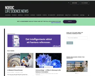 Nordic Life Science startsida 2024