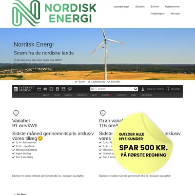 Nordisk Energi startsida 2025