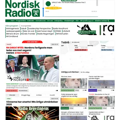 Nordisk Radio startsida 2021