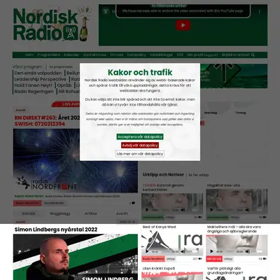 Nordisk Radio startsida 2023