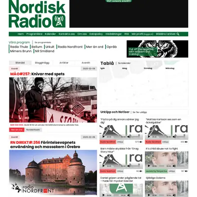 Nordisk Radio startsida 2025
