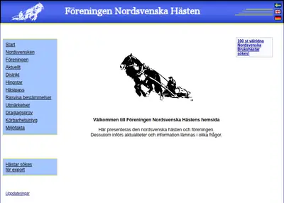 Tidningen Nordsvenska Hästen startsida 2007