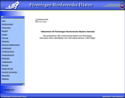 Tidningen Nordsvenska Hästen startsida 2008