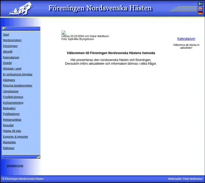 Tidningen Nordsvenska Hästen startsida 2009