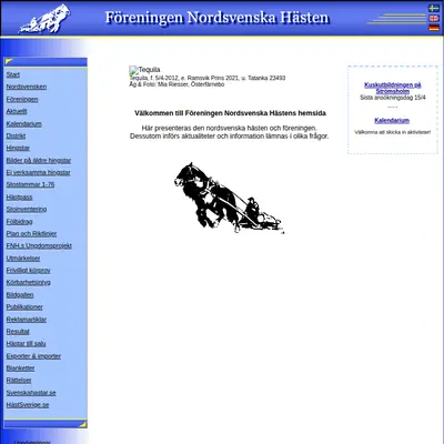 Tidningen Nordsvenska Hästen startsida 2012