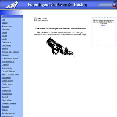 Tidningen Nordsvenska Hästen startsida 2013