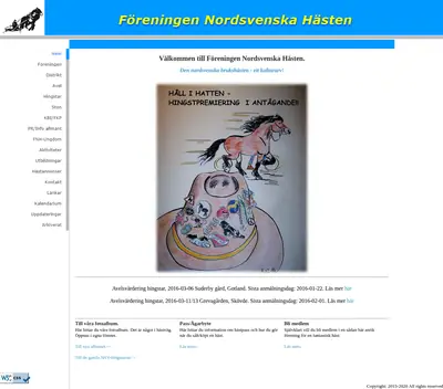 Tidningen Nordsvenska Hästen startsida 2016