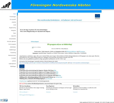 Tidningen Nordsvenska Hästen startsida 2018