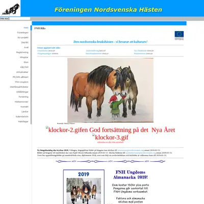 Tidningen Nordsvenska Hästen startsida 2019