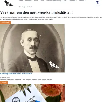 Tidningen Nordsvenska Hästen startsida 2024