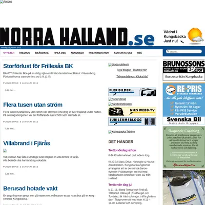 norrahalland.se startsida 2012