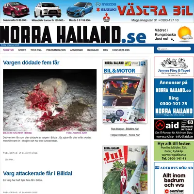 norrahalland.se startsida 2013