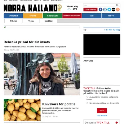 norrahalland.se startsida 2017