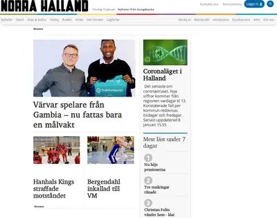 norrahalland.se startsida 2021