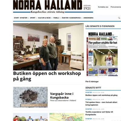 norrahalland.se startsida 2022