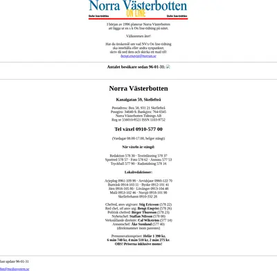 Norran startsida 1996