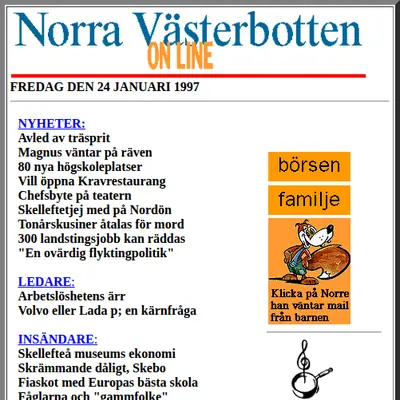 Norran startsida 1997
