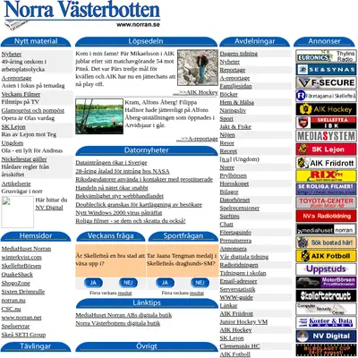 Norran startsida 2000
