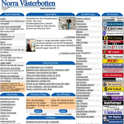 Norran startsida 2001