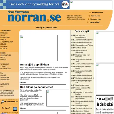 Norran startsida 2004