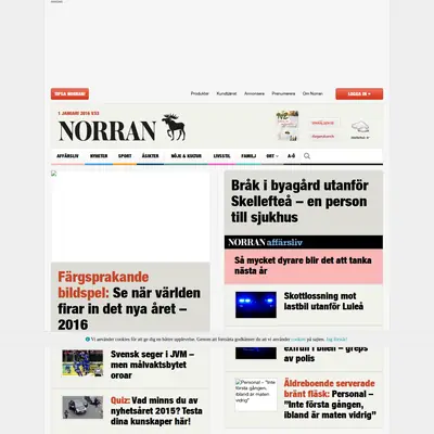 Norran startsida 2016