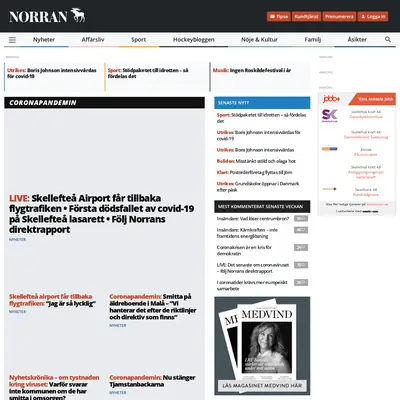 Norran startsida 2020