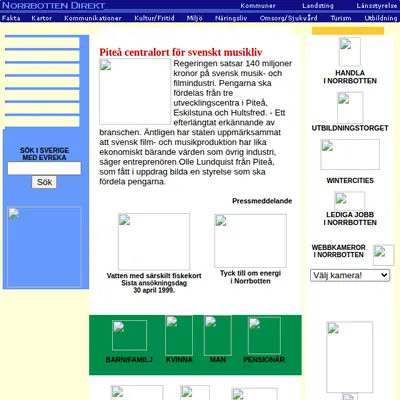 Insikt Norrbotten startsida 1999