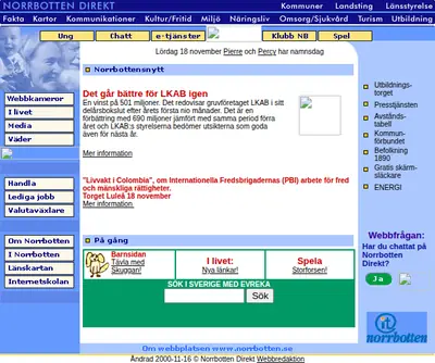 Insikt Norrbotten startsida 2000