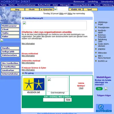 Insikt Norrbotten startsida 2001