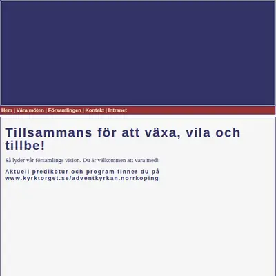 Radio Adventkyrkan Norrköping startsida 2008