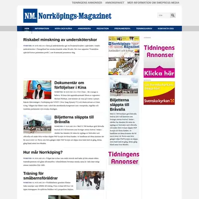 Norrköpings Magazinet startsida 2014