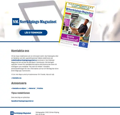 Norrköpings Magazinet startsida 2019