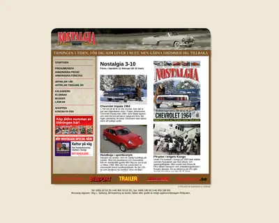 Tidningen Nostalgia, www.nostalgiamagazine.se startsida 2010